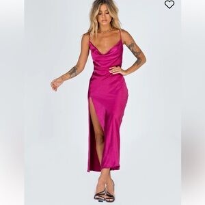 Princess Polly magenta midi dress size XS